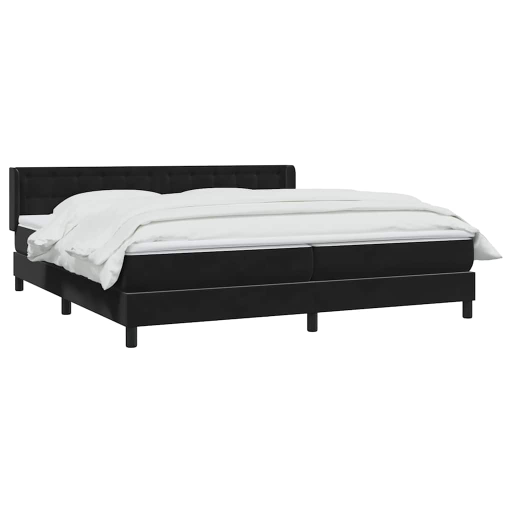 Boxspring met matras fluweel zwart 200x220 cm