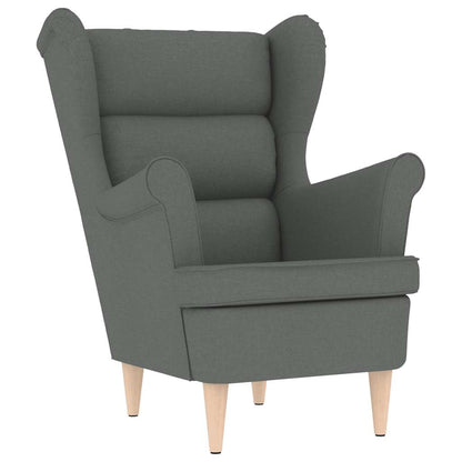Fauteuil met voetenbankje stof donkergrijs