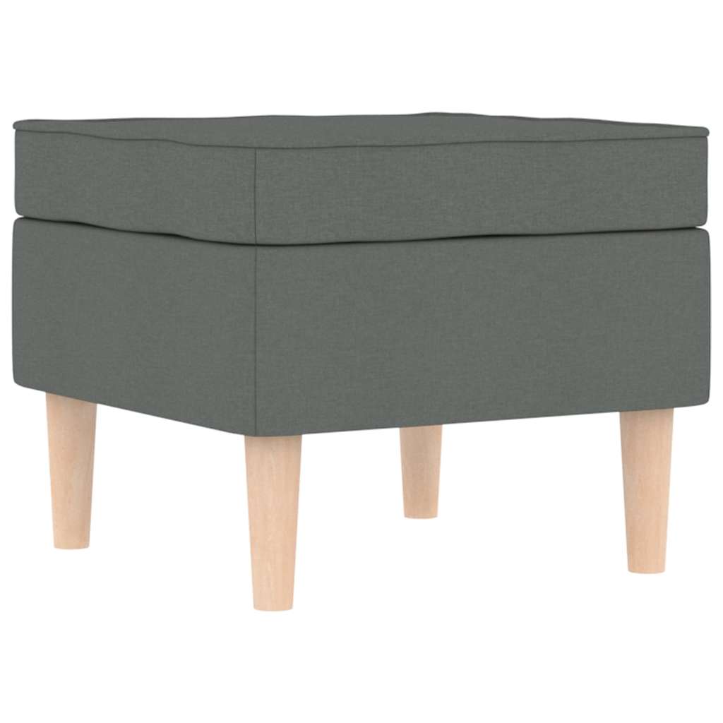 Fauteuil met voetenbankje stof donkergrijs
