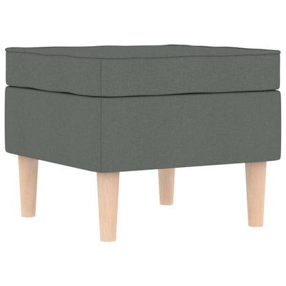 Fauteuil met voetenbankje stof donkergrijs
