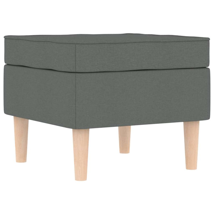 Fauteuil met voetenbankje stof donkergrijs