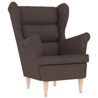 Fauteuil met voetenbankje stof donkerbruin