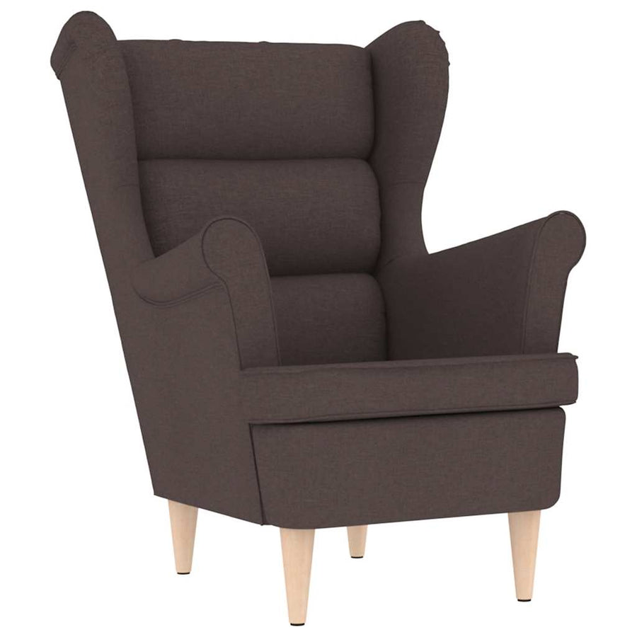 Fauteuil met voetenbankje stof donkerbruin