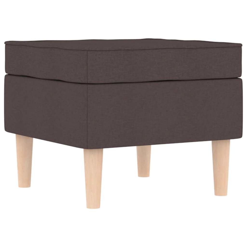 Fauteuil met voetenbankje stof donkerbruin