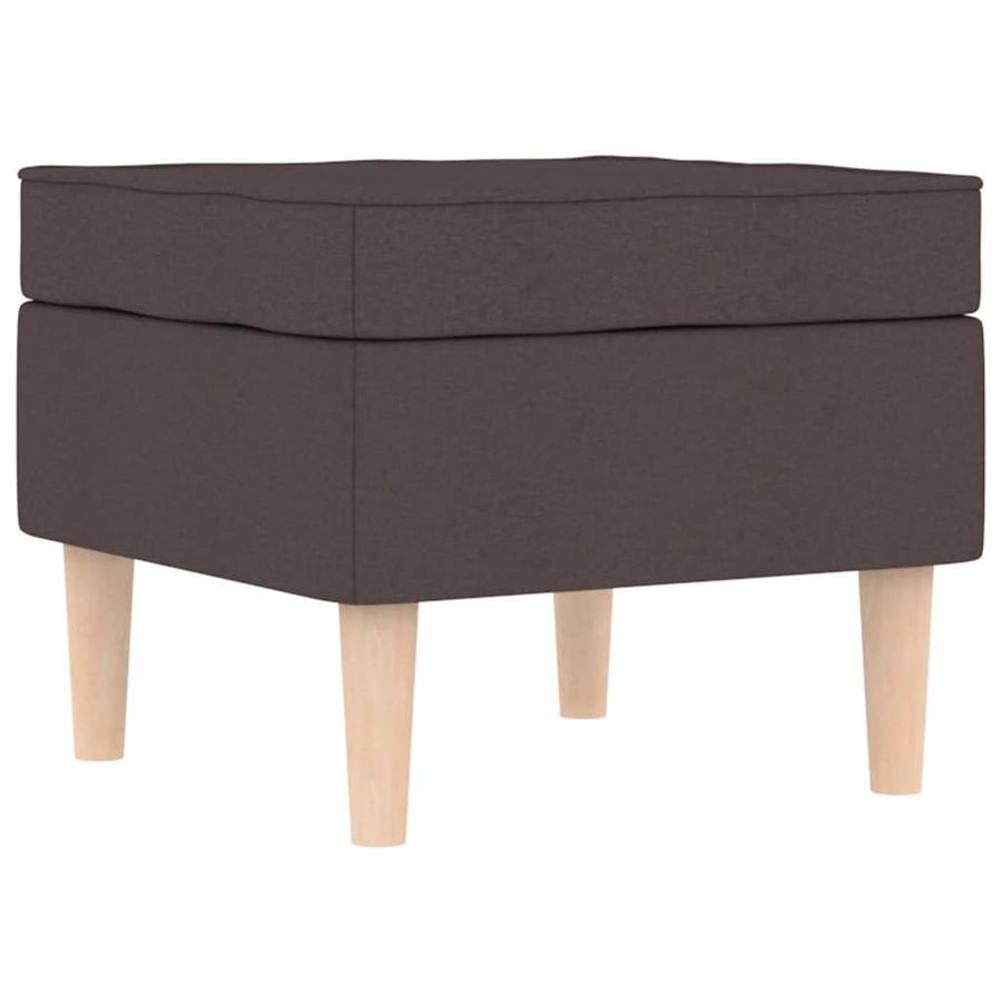 Fauteuil met voetenbankje stof donkerbruin