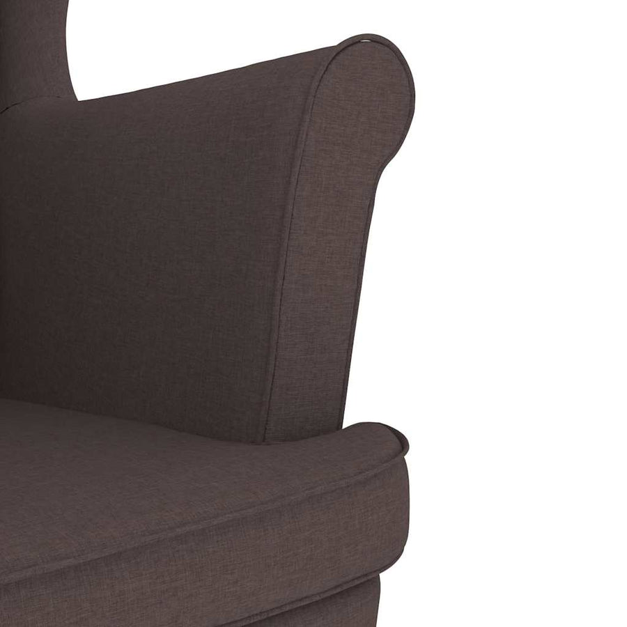 Fauteuil met voetenbankje stof donkerbruin