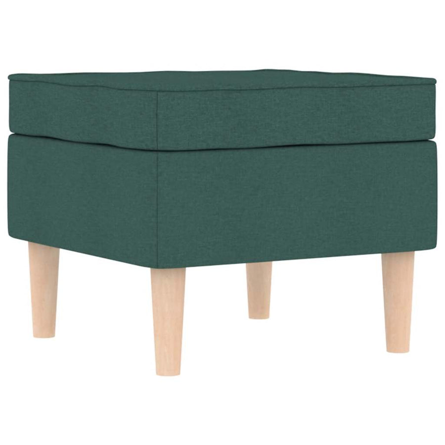 Fauteuil met voetenbankje stof donkergroen