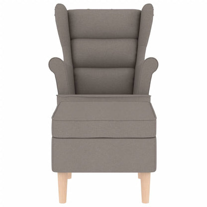 Fauteuil met voetenbankje stof taupe