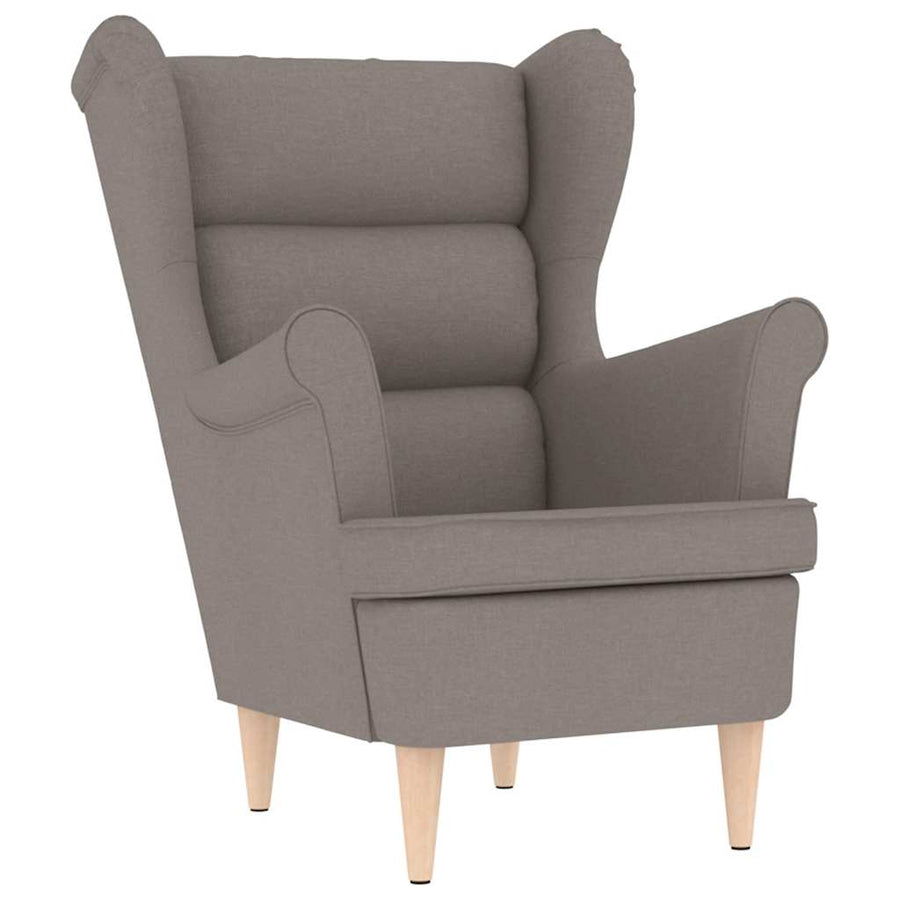 Fauteuil met voetenbankje stof taupe