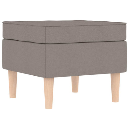 Fauteuil met voetenbankje stof taupe
