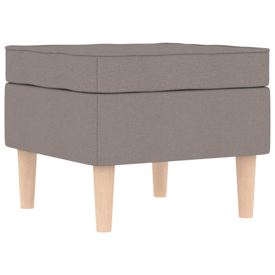 Fauteuil met voetenbankje stof taupe