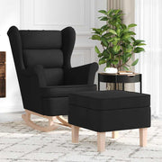 Schommelstoel met voetenbank 74x90x102 cm zwart