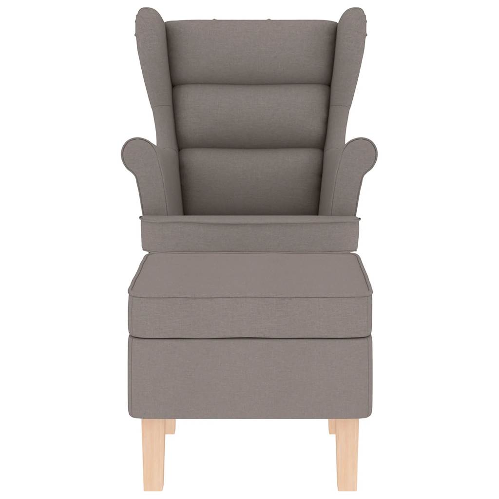 Schommelstoel met voetenbank stof taupe