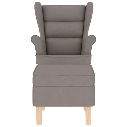 Schommelstoel met voetenbank stof taupe