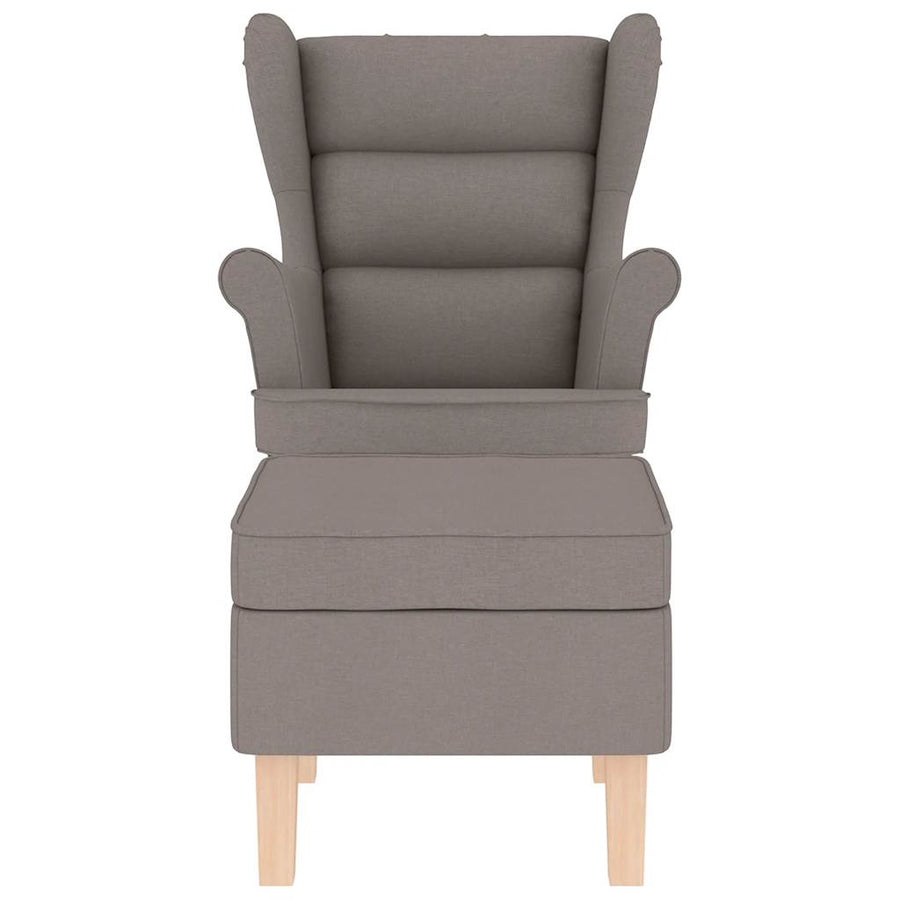 Schommelstoel met voetenbank stof taupe