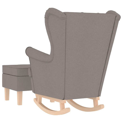 Schommelstoel met voetenbank stof taupe