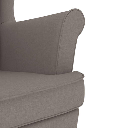 Schommelstoel met voetenbank stof taupe