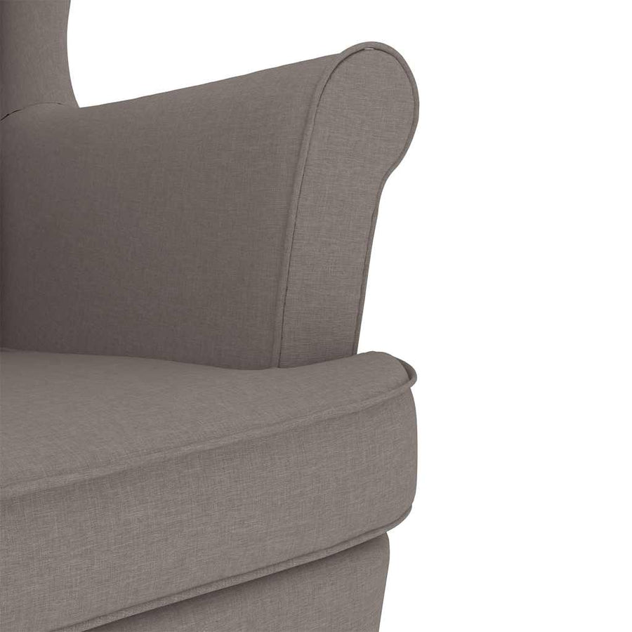Schommelstoel met voetenbank stof taupe