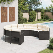 Ronde tuinbank poly rattan zwart 287x70 cm