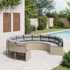 Garden bench with cushions around poly rattan beige