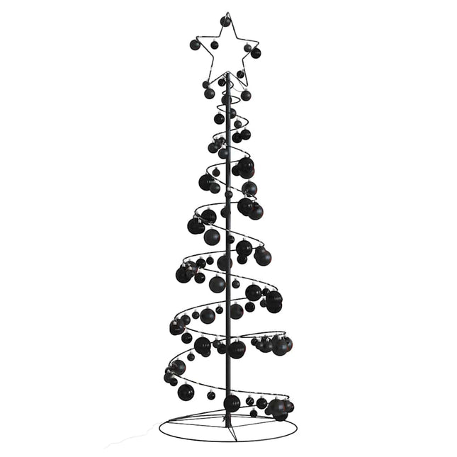 Kerstboom lichtkegel met kerstballen 100 LED's warmwitte 150 cm