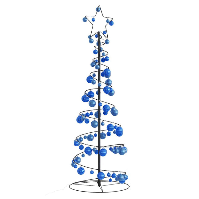 Kerstboom lichtkegel met kerstballen 100 LED's warmwitte 150 cm