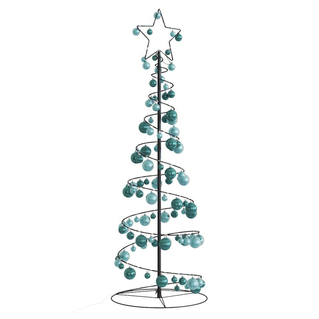 Kerstboom lichtkegel met kerstballen 100 LED's warmwitte 150 cm