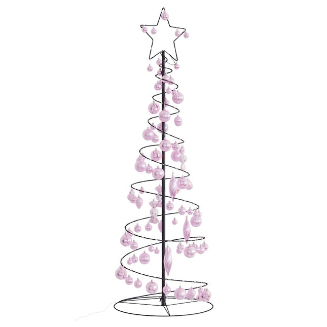 Kerstboom lichtkegel met kerstballen 100 LED's warmwitte 150 cm