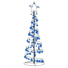 Kerstboom lichtkegel met kerstballen 100 LED's warmwitte 150 cm