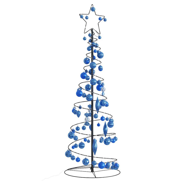 Kerstboom lichtkegel met kerstballen 100 LED's warmwitte 150 cm