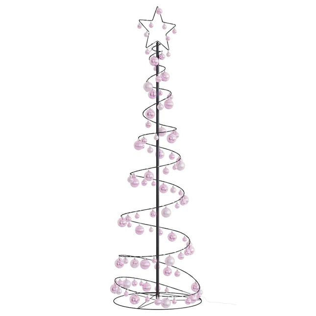 Kerstboom lichtkegel met kerstballen 120 LED's warmwitte 180 cm