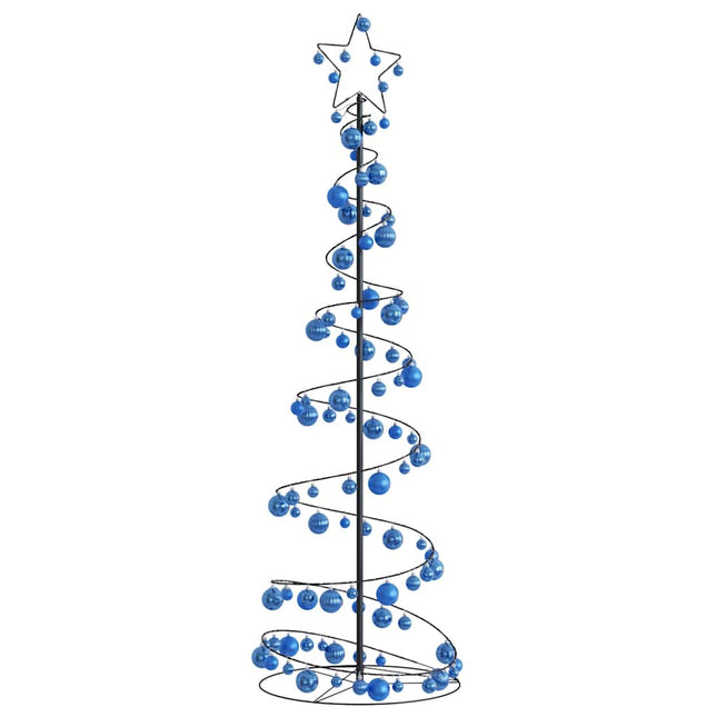 Kerstboom lichtkegel met kerstballen 120 LED's warmwitte 180 cm