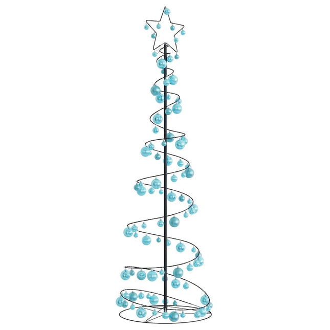 Kerstboom lichtkegel met kerstballen 120 LED's warmwitte 180 cm