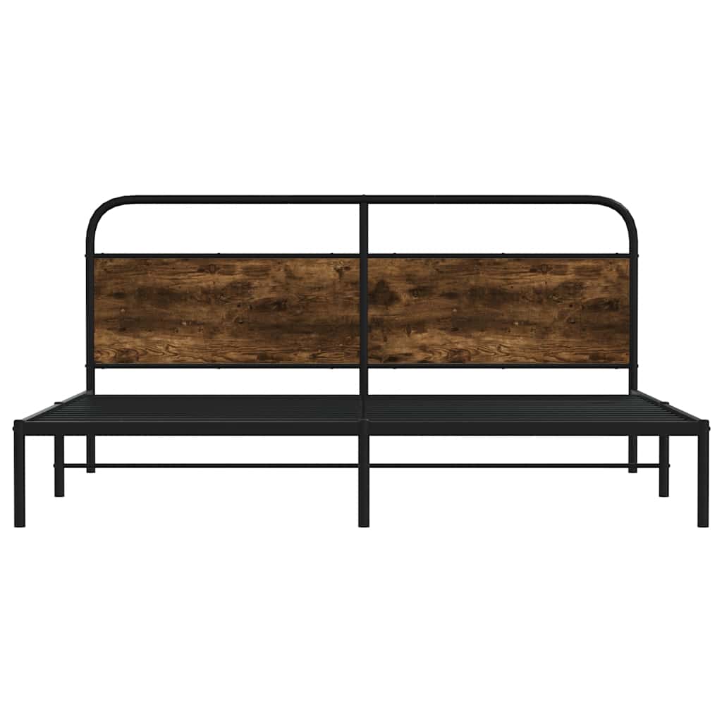 Bedframe zonder matras metaal gerookt eikenkleurig 180x200 cm
