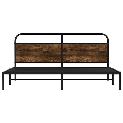 Bedframe zonder matras metaal gerookt eikenkleurig 180x200 cm