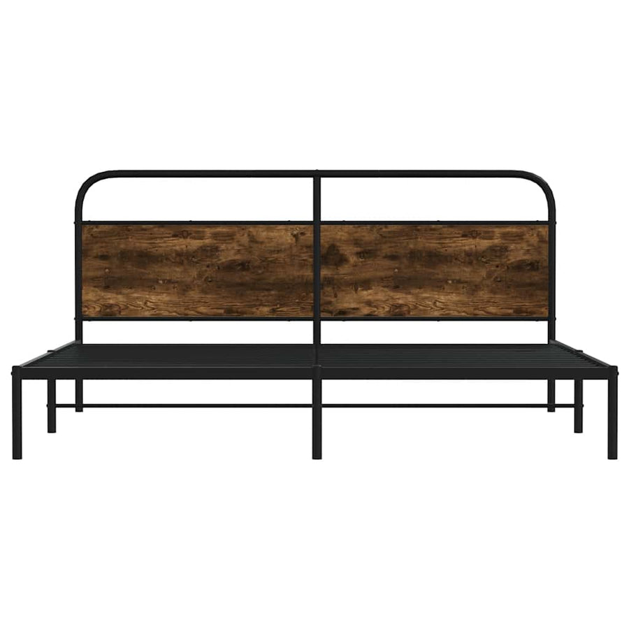 Bedframe zonder matras metaal gerookt eikenkleurig 180x200 cm
