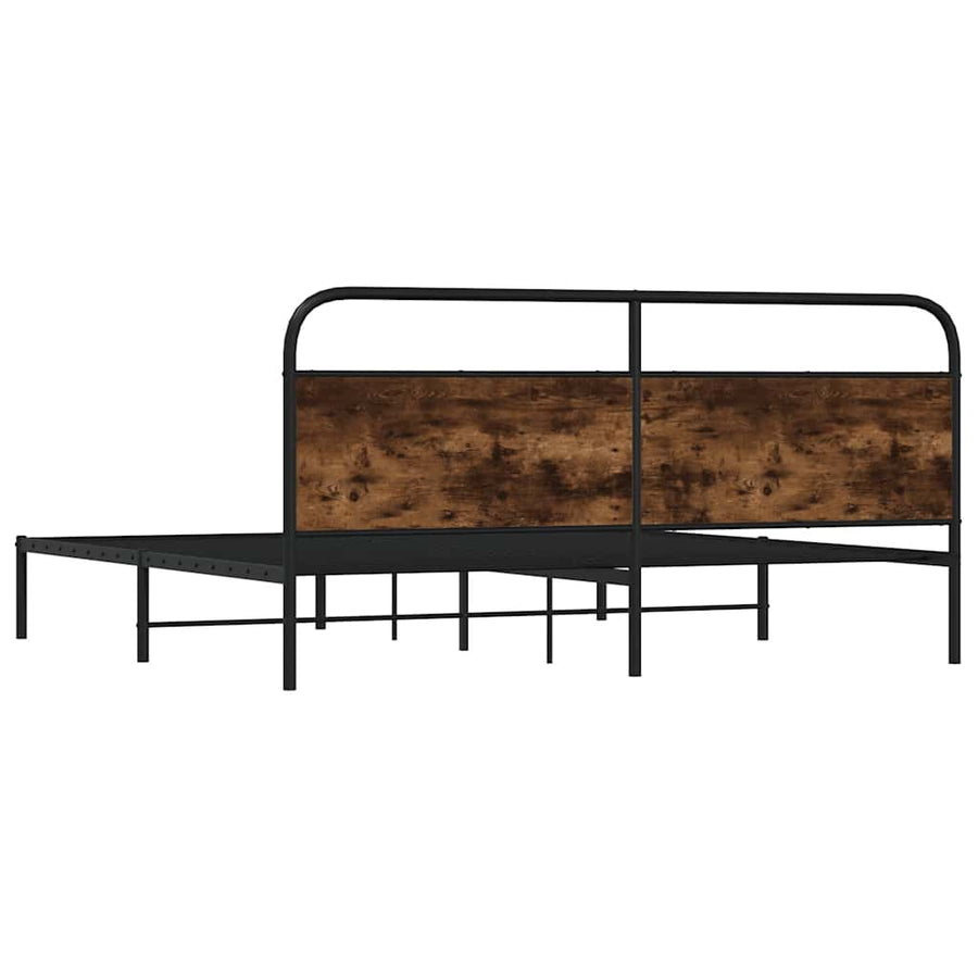 Bedframe zonder matras metaal gerookt eikenkleurig 180x200 cm