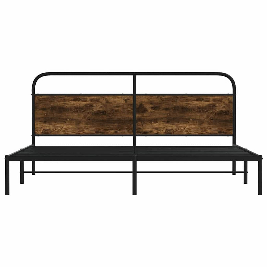 Bedframe zonder matras metaal gerookt eikenkleurig 183x213 cm