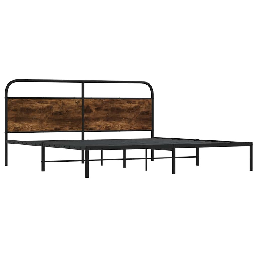 Bedframe zonder matras metaal gerookt eikenkleurig 200x200 cm