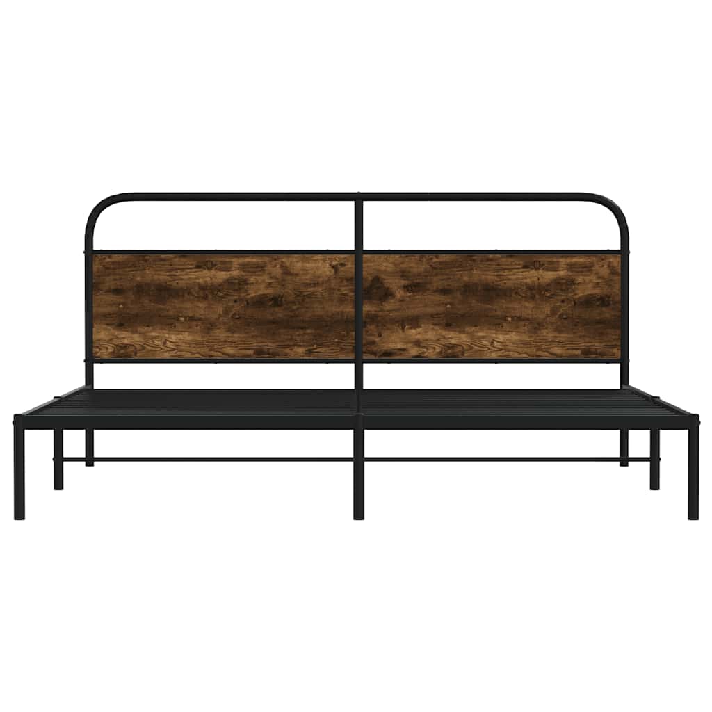 Bedframe zonder matras metaal gerookt eikenkleurig 200x200 cm