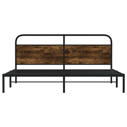 Bedframe zonder matras metaal gerookt eikenkleurig 200x200 cm