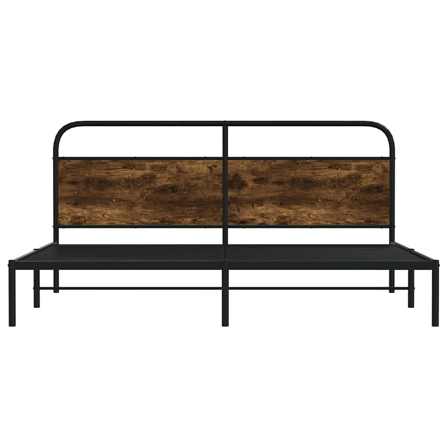 Bedframe zonder matras metaal gerookt eikenkleurig 200x200 cm