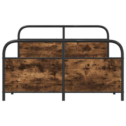 Bedframe zonder matras metaal gerookt eikenkleurig 137x190 cm
