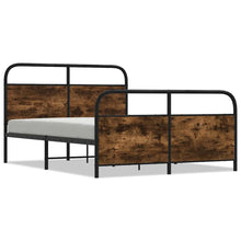 Bedframe zonder matras metaal gerookt eikenkleurig 140x190 cm