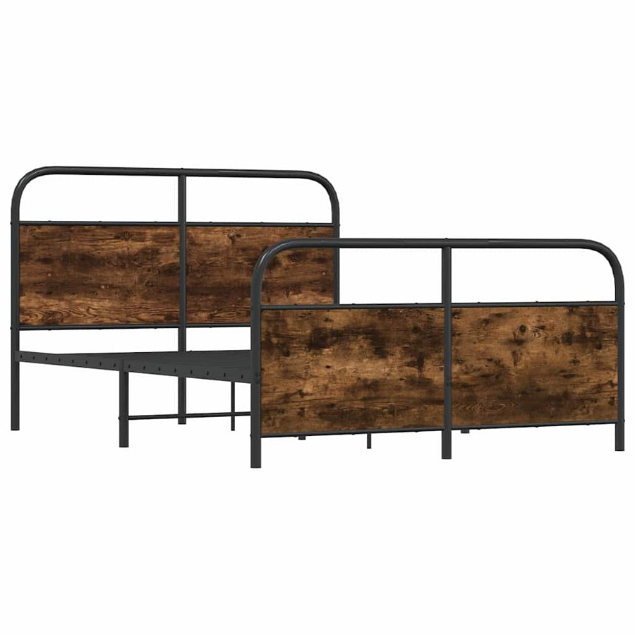Bedframe zonder matras metaal gerookt eikenkleurig 140x190 cm