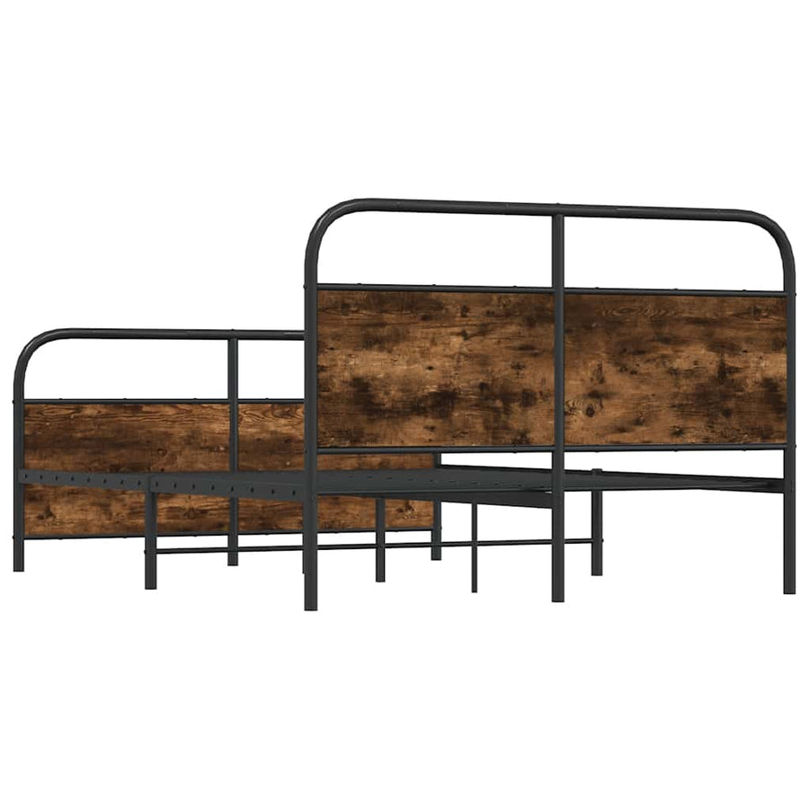 Bedframe zonder matras metaal gerookt eikenkleurig 140x190 cm