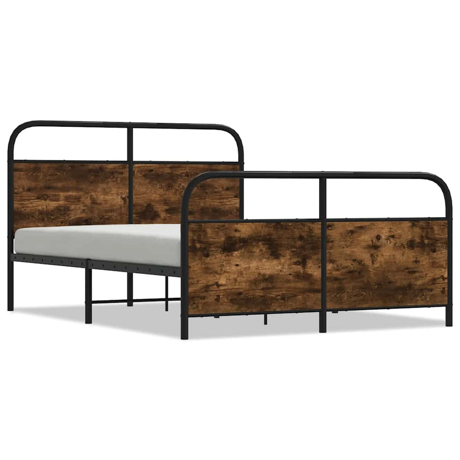 Bedframe zonder matras metaal gerookt eikenkleurig 140x200 cm