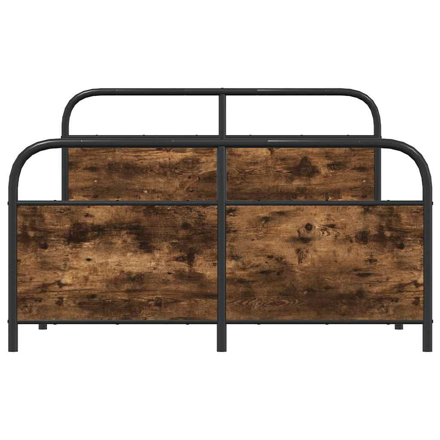 Bedframe zonder matras metaal gerookt eikenkleurig 140x200 cm