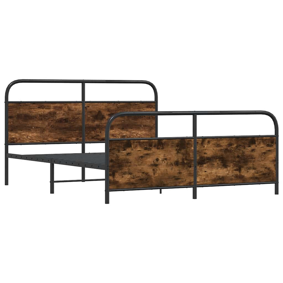 Bedframe zonder matras metaal gerookt eikenkleurig 150x200 cm