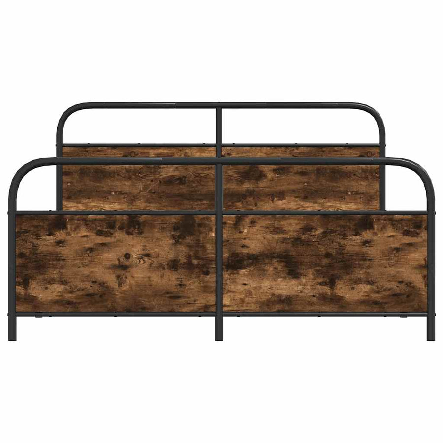 Bedframe zonder matras metaal gerookt eikenkleurig 150x200 cm
